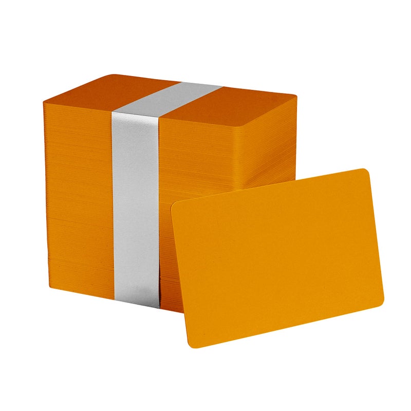 easyIDea Pack of 100 Orange CR80 PVC Cards | 30 mil by easyIDea - Image 1